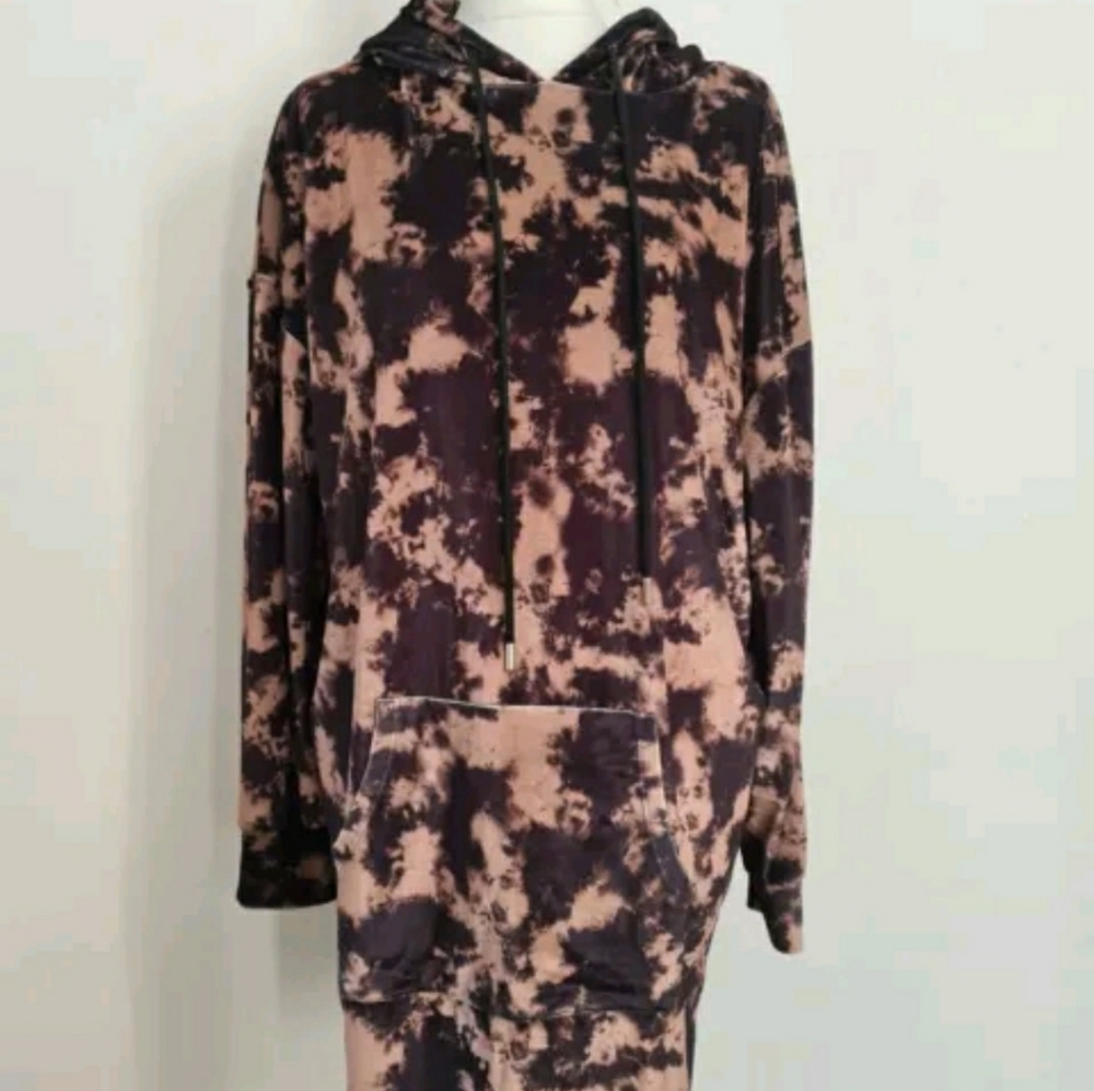Topshop black camel hoodie size 8 oversize hooded top mini dress sweatshirt NWT - Picture 2 of 7